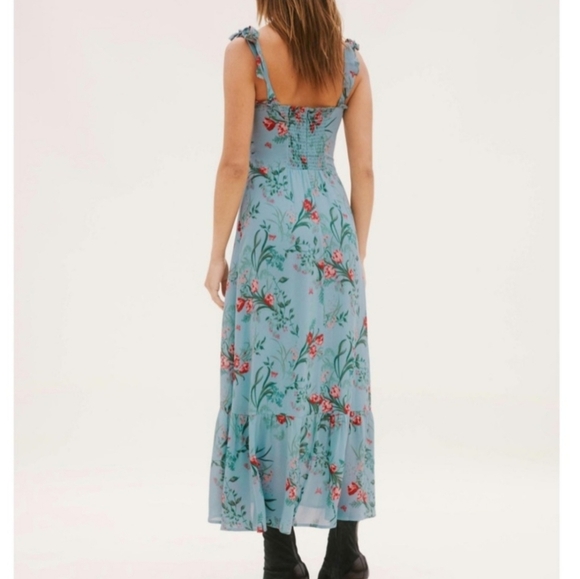 Reformation Nikita Midi Dress In Leona Floral Blue - Picture 2 of 12